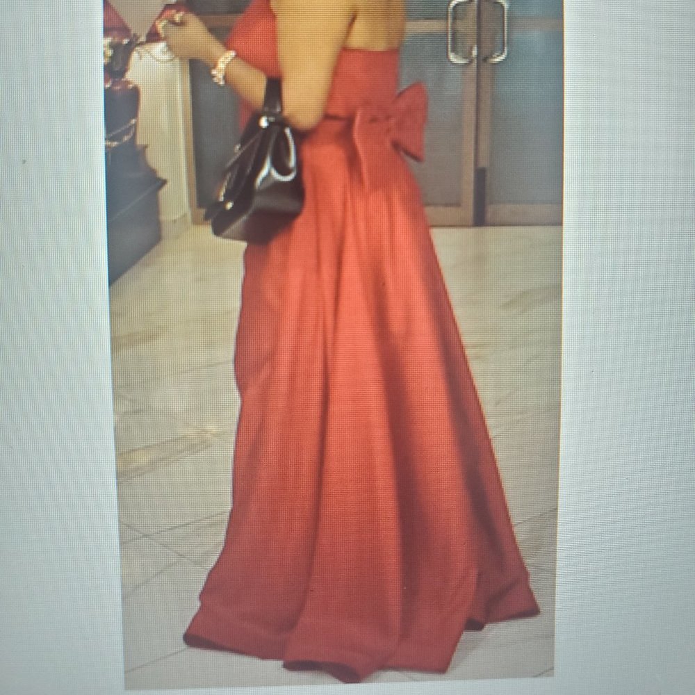 Taffeta Mermaid Evening Dress w/ Overskirt Strapless Long mermaid Dubai Gown - Picture 11 of 11
